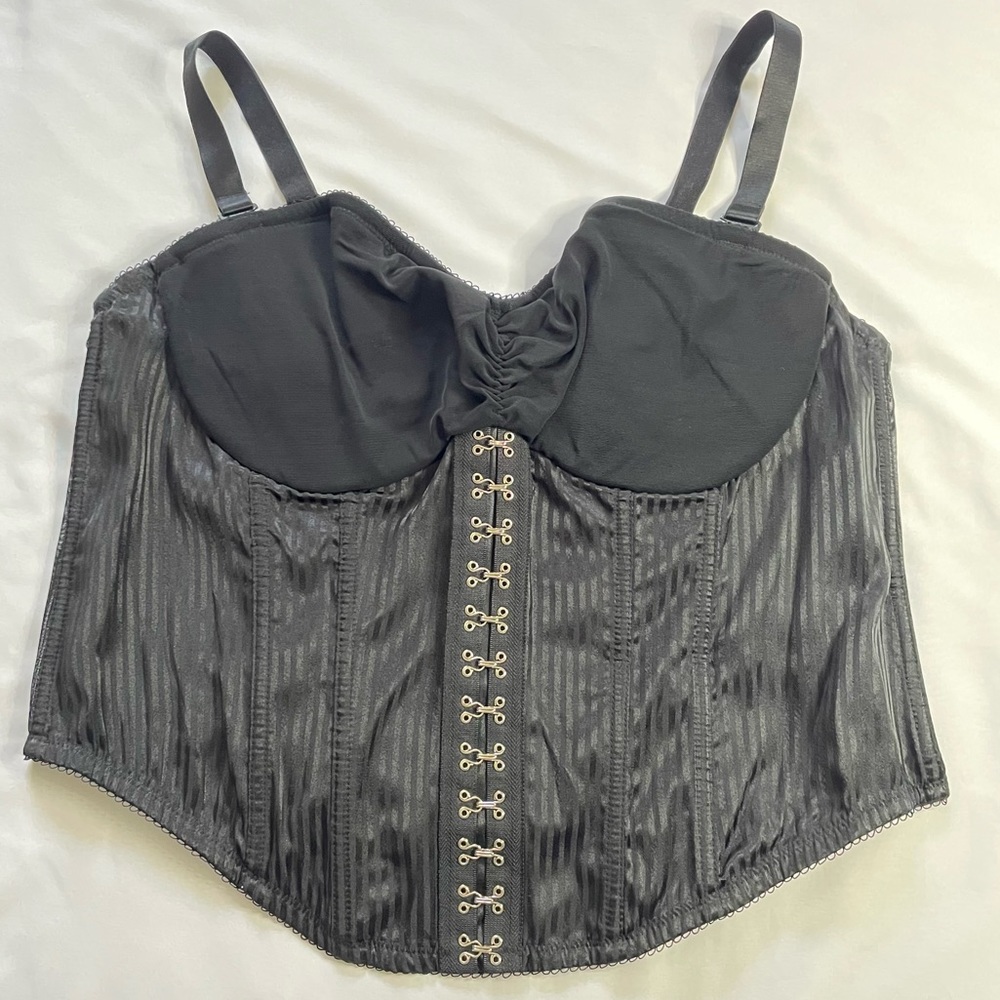 Cacique Striped Corset Bra Top